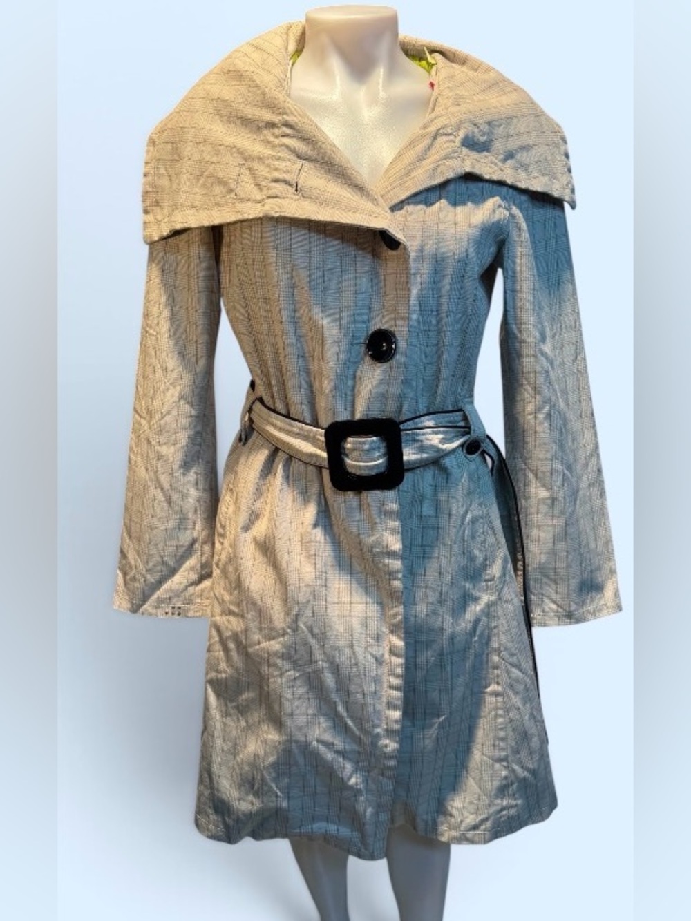Soia & Kyo Metallic Champagne Belted Trench Coat